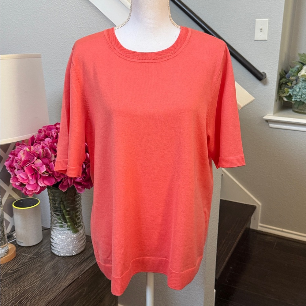 Chico’s Crewneck Pullover Sweater in Melon Mambo - Picture 7 of 13